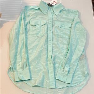 NWT light green cotton silk sheer blouse Lauren Ralph Lauren St Patrick’s Day
